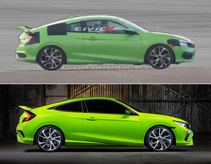 Honda Civic 10th gen What if the 2016 Civic Coupe Prototype was fitted with some Concept parts 2016-civic-coupe