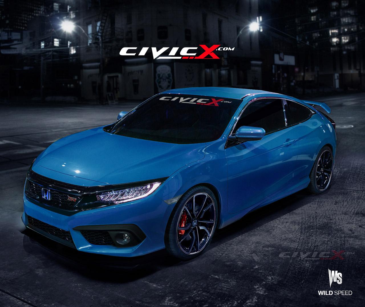 Honda Civic 10th gen Our 2016 Honda Civic Si Coupe preview render images CivicX_Civic_Si_blue3